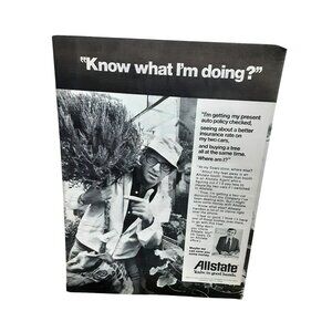 1973 Allstate Insurance Sears Store Vintage Ad Auto Policy Print